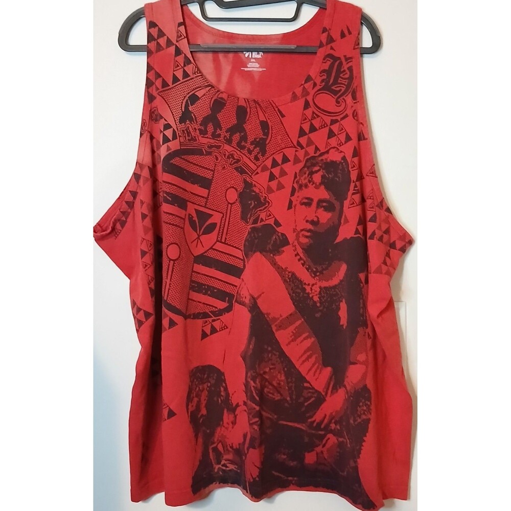 Shaka Wear Tank Top Mens 3XL Red AOP Tribal Graphic Double Sided Distressed